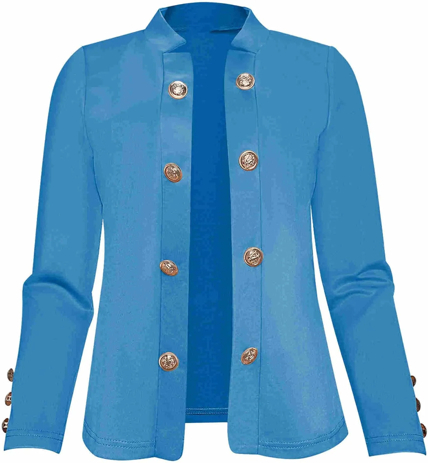 Women's Double Button Loose Fit Suit Jackets Notch Lapel Work Office Blazers Casual Open Front Blazer
