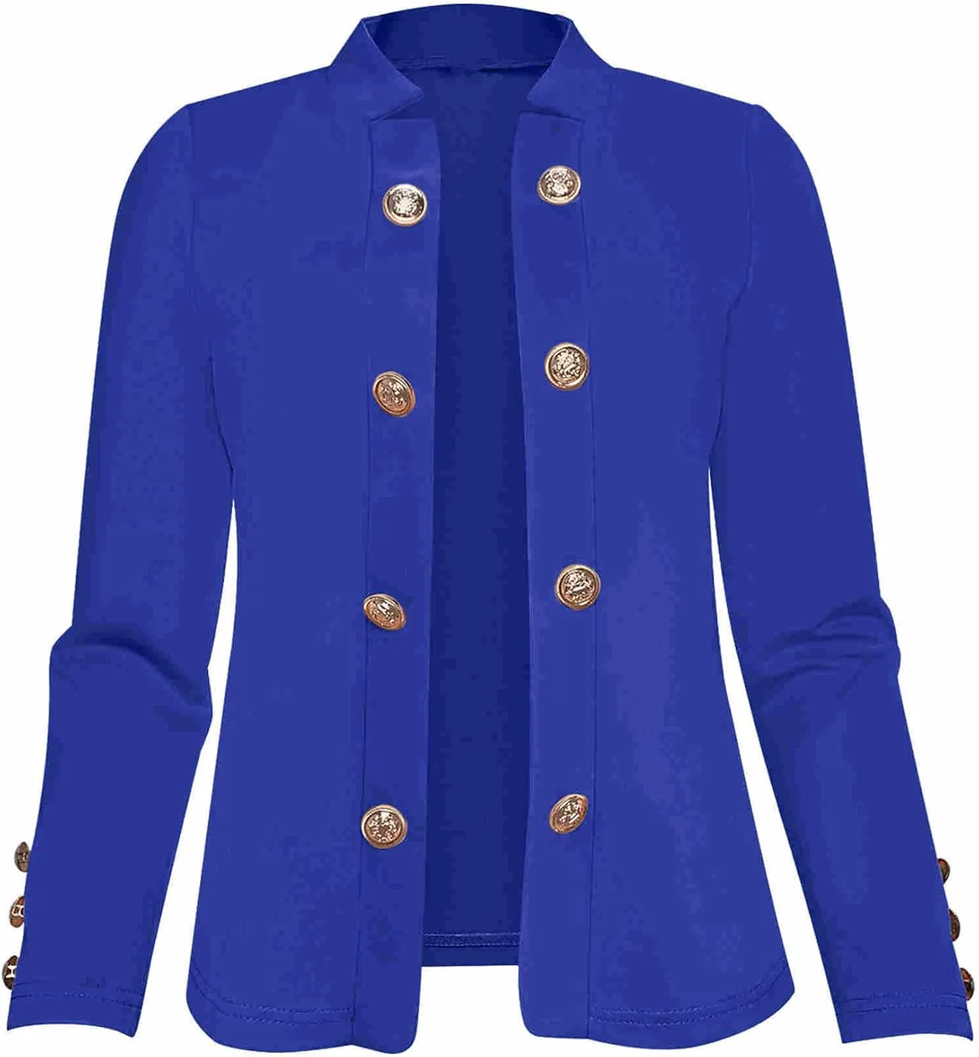 Women's Double Button Loose Fit Suit Jackets Notch Lapel Work Office Blazers Casual Open Front Blazer