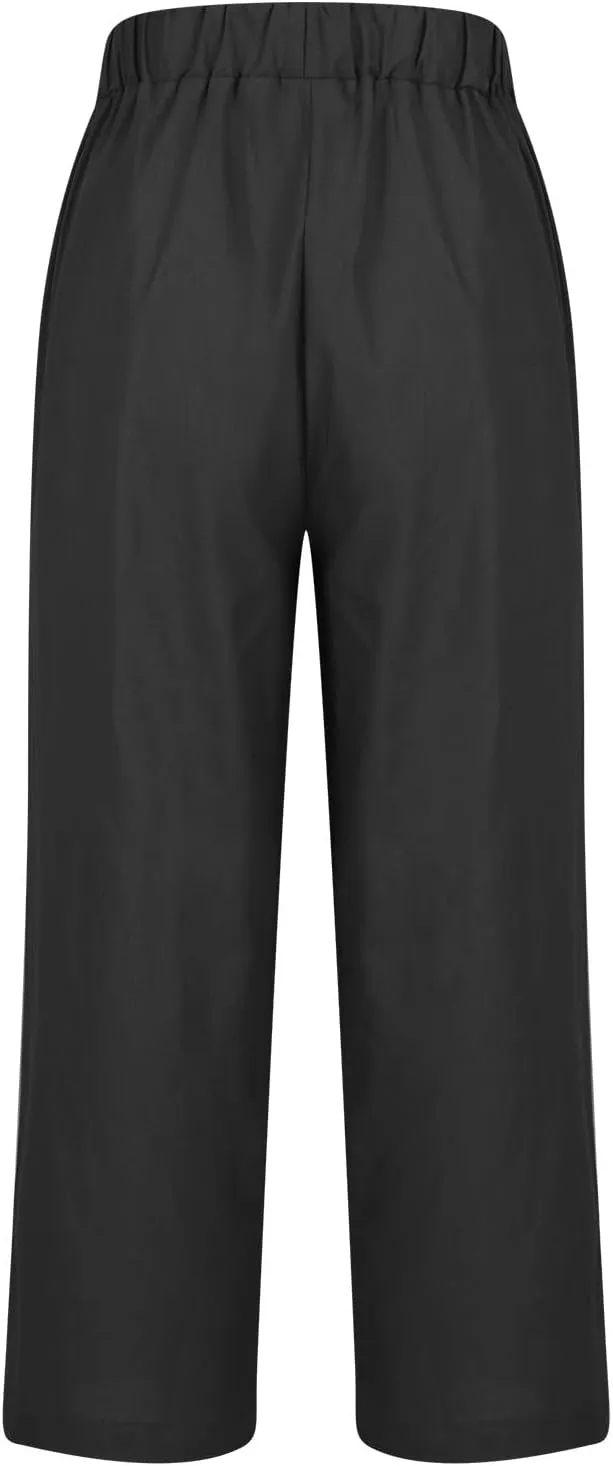 Womens Fashion Trousers Wide Leg Lightweight Straight Loose Chinos Casual Lounge Pants Working Business Outdoor