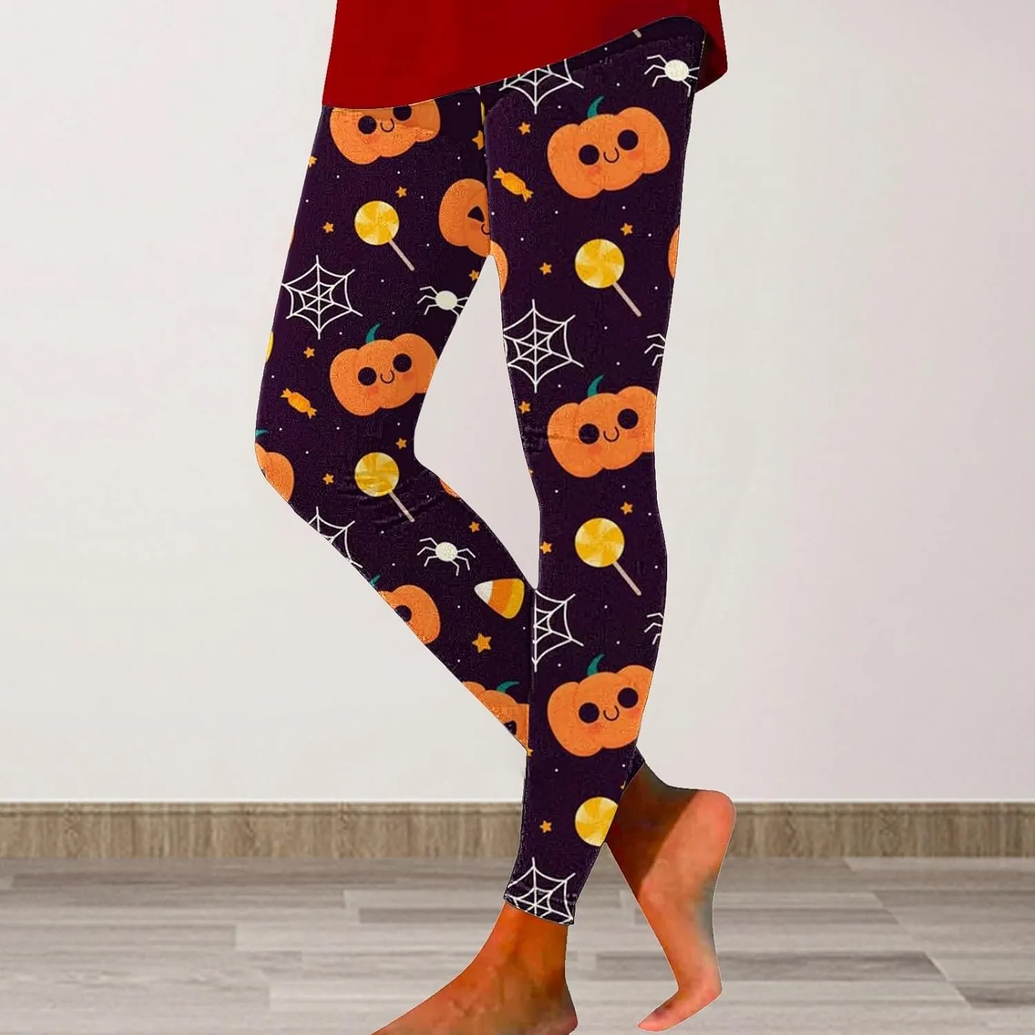Women's Halloween Funny Graphic Skinny Leggings Halloween Print Collection High Waist Women's Leggings Compression