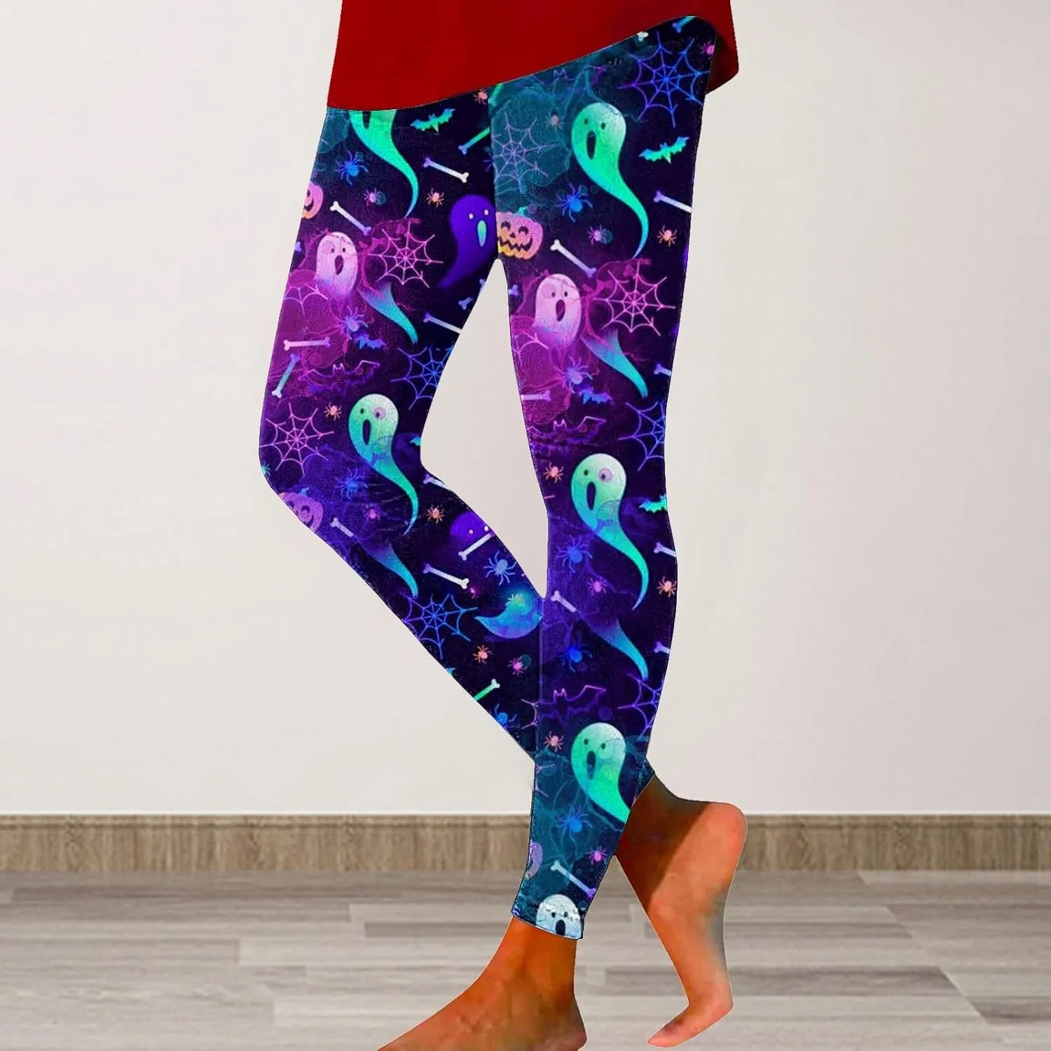 Women's Halloween Funny Graphic Skinny Leggings Halloween Print Collection High Waist Women's Leggings Compression