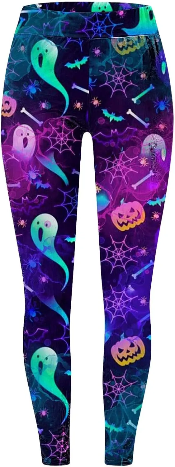 Women's Halloween Funny Graphic Skinny Leggings Halloween Print Collection High Waist Women's Leggings Compression