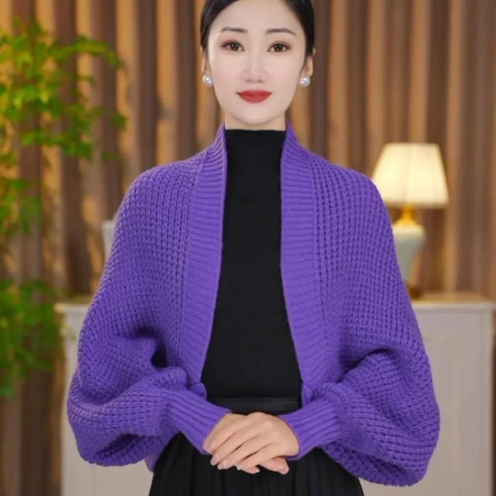 Women's Kimono Batwing Cable Chunky Knitted Slouchy Oversized Wrap Cardigan Fashion Shawl Sweater Open Front Outwear Coat