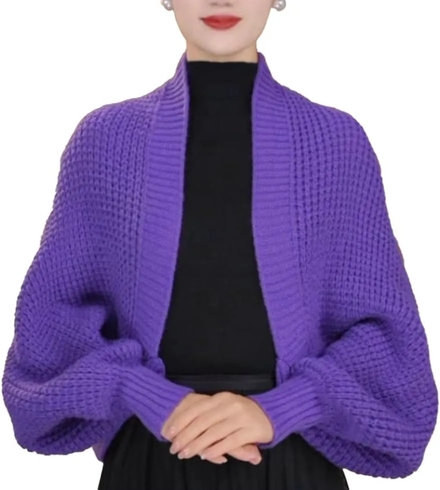 Women's Kimono Batwing Cable Chunky Knitted Slouchy Oversized Wrap Cardigan Fashion Shawl Sweater Open Front Outwear Coat