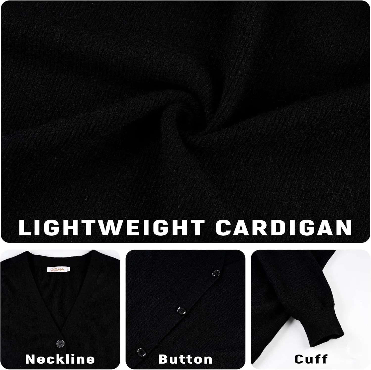 Women's Long Sleeve V-Neck Button Down Cardigan Chunky Oversized Knit Open Front Trendy Sweater Outerwear