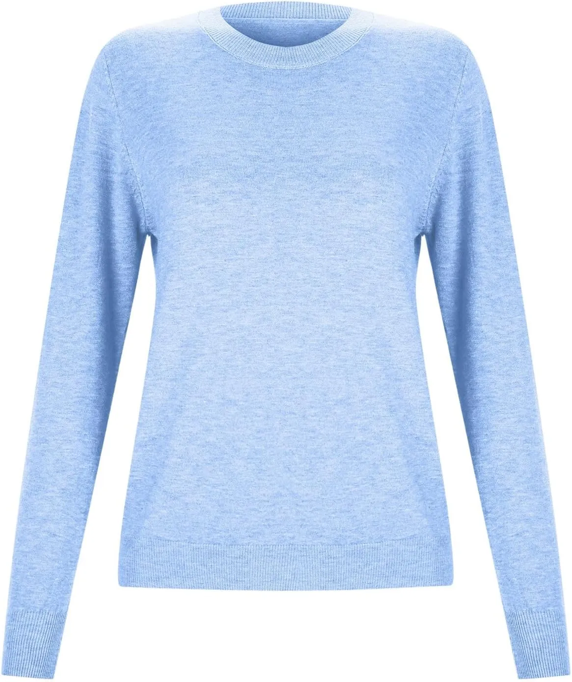 Women's Merino Wool Sweater Crewneck Long Sleeve Pullover Tops Knit Loose Thin Fall Winter Sweater Blouse 2025
