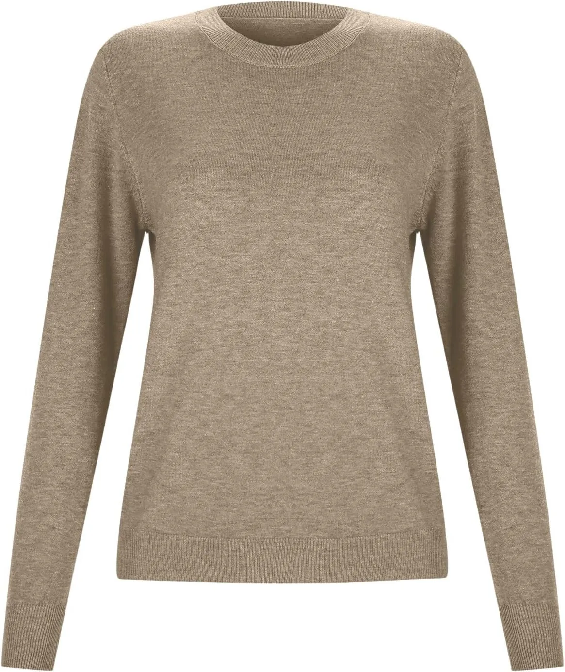Women's Merino Wool Sweater Crewneck Long Sleeve Pullover Tops Knit Loose Thin Fall Winter Sweater Blouse 2025