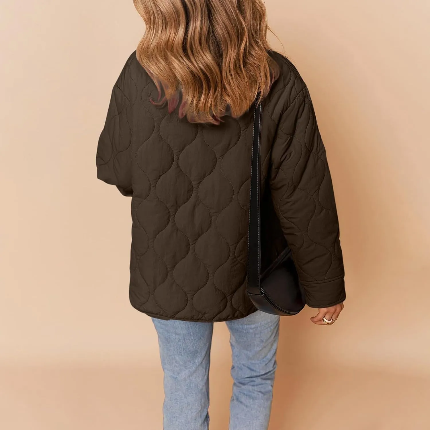 Women's Quilted Jackets Lightweight Puffer Jacket Loose Button Down Cardigan Outerwear Down Coats for Fall and Winter