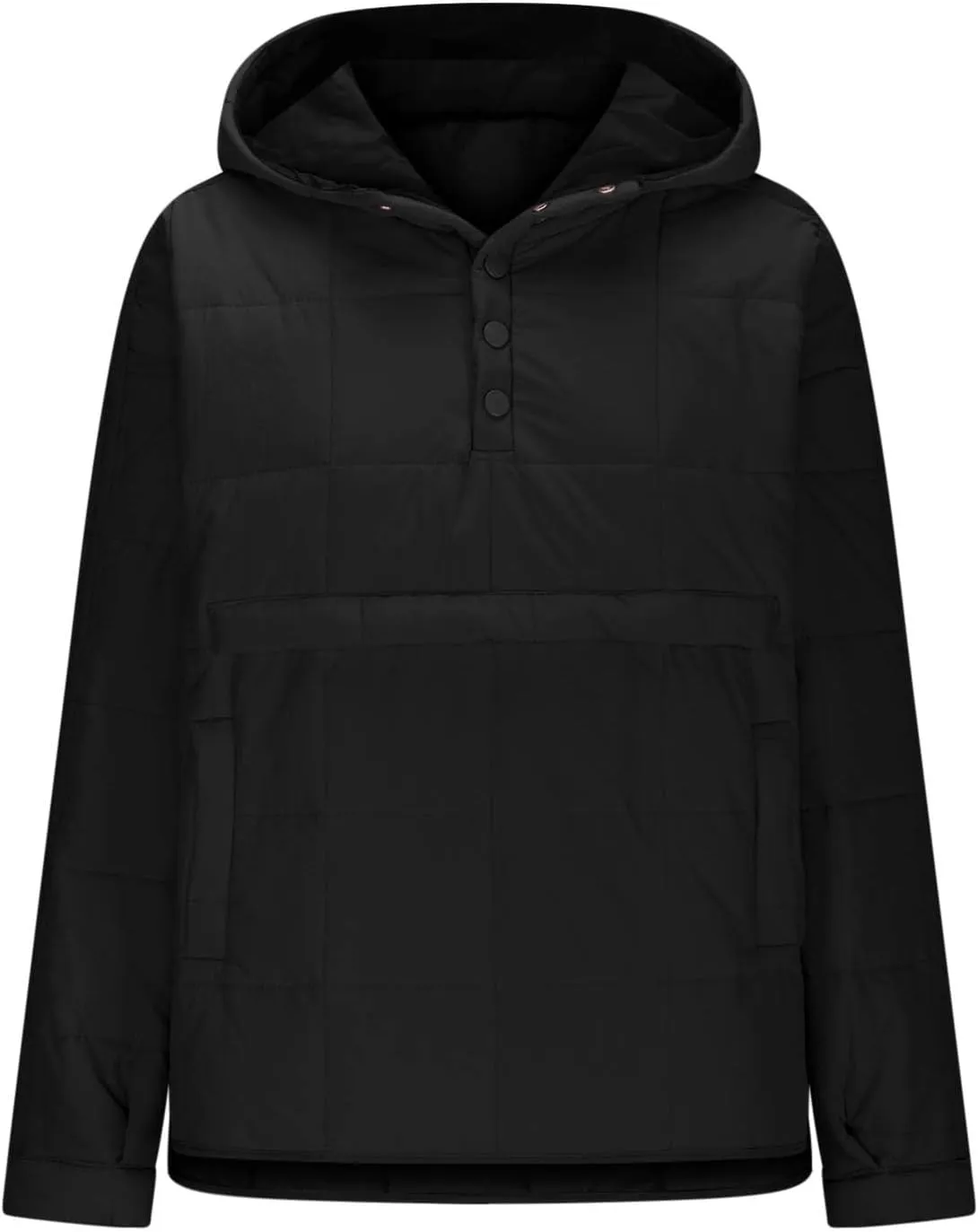Womens Quilted Pullover Puffer Jacket Lightweight Hooded Long Sleeve down Coats Loose Casual 2024 Fall Winter Outwear