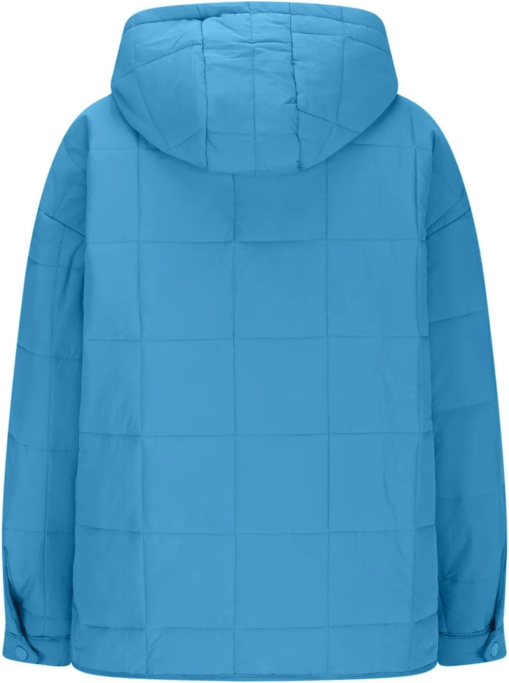 Womens Quilted Pullover Puffer Jacket Lightweight Hooded Long Sleeve down Coats Loose Casual 2024 Fall Winter Outwear