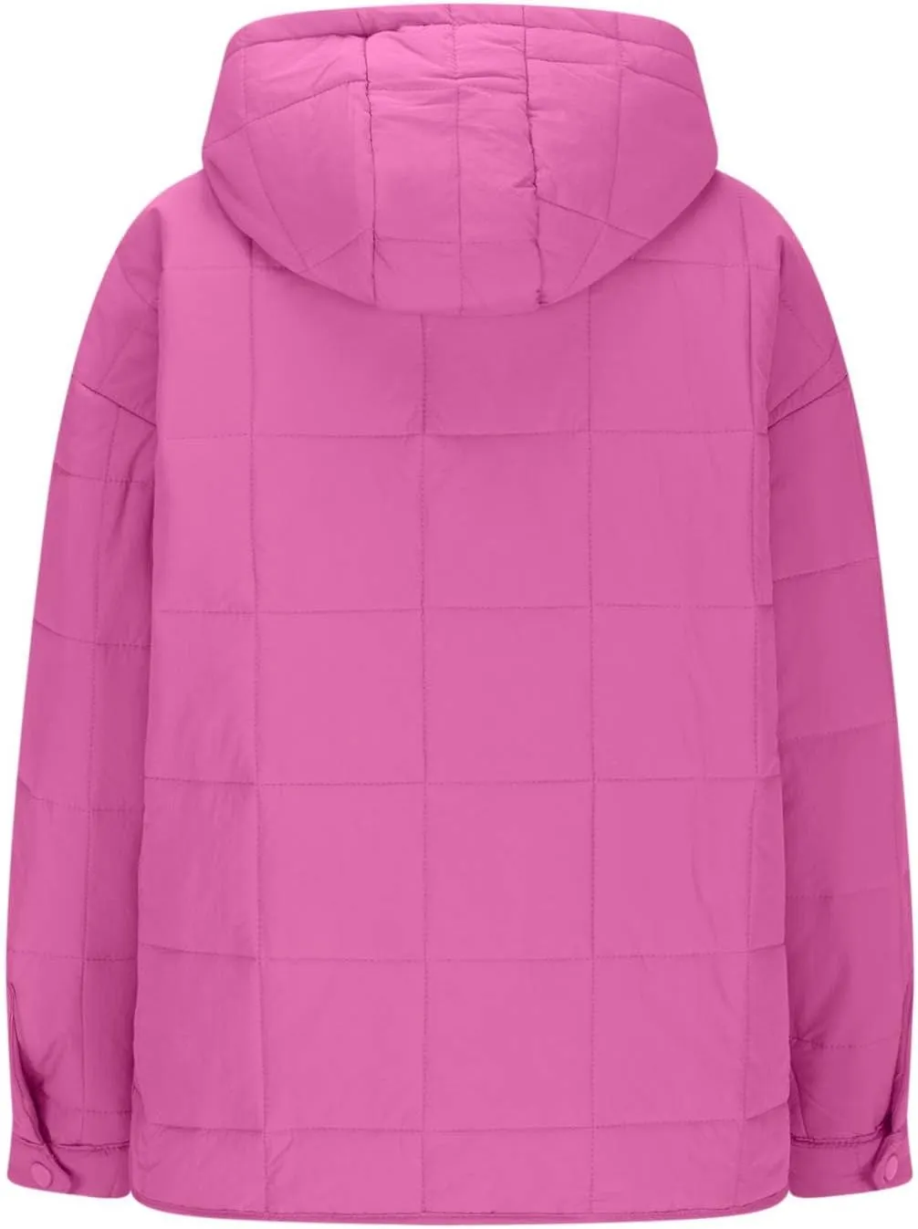 Womens Quilted Pullover Puffer Jacket Lightweight Hooded Long Sleeve down Coats Loose Casual 2024 Fall Winter Outwear