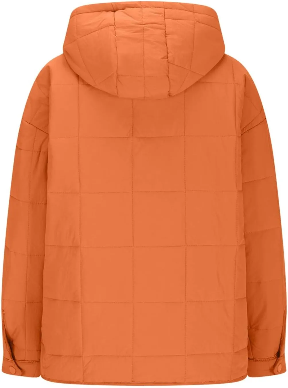 Womens Quilted Pullover Puffer Jacket Lightweight Hooded Long Sleeve down Coats Loose Casual 2024 Fall Winter Outwear