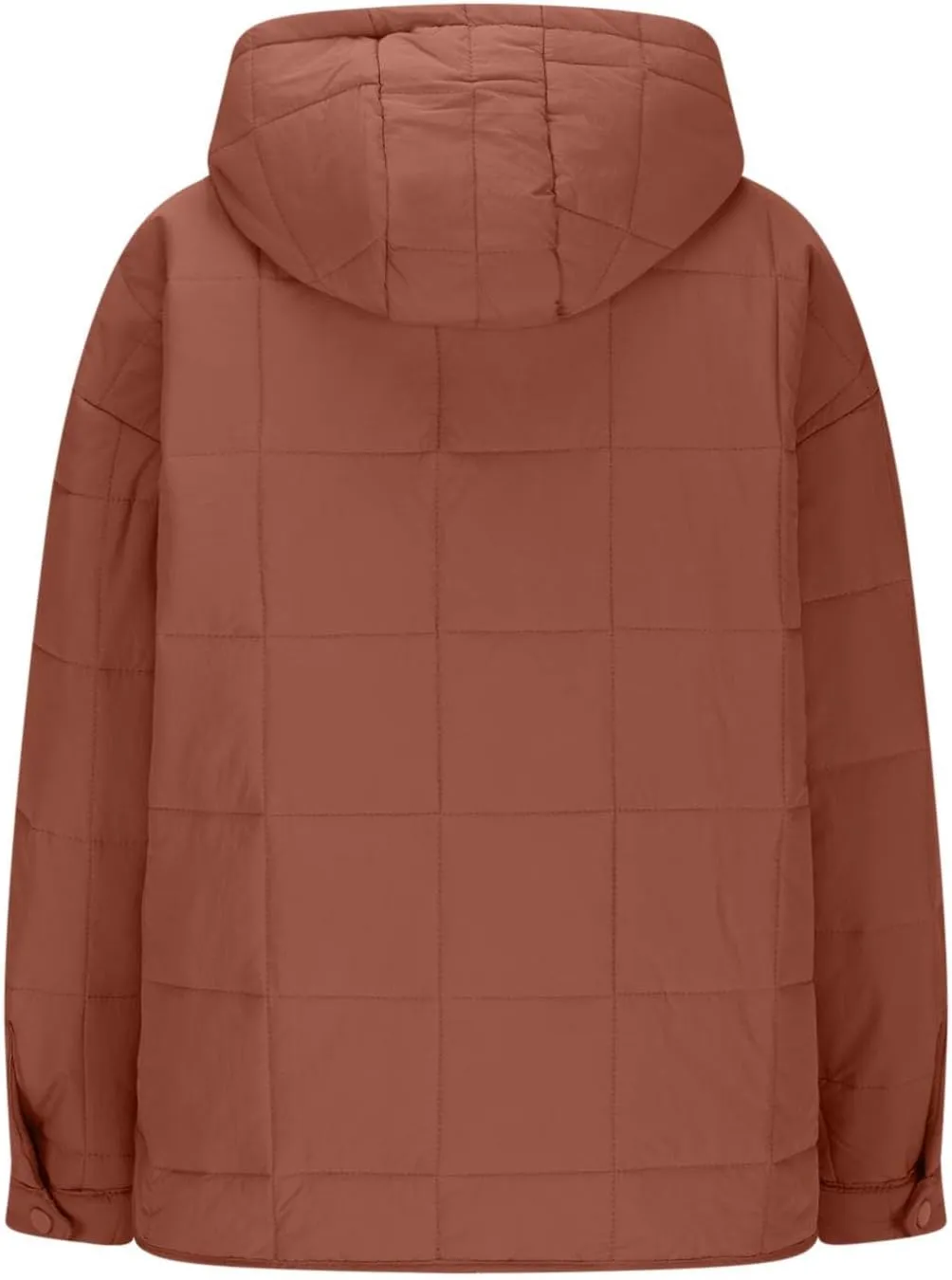 Womens Quilted Pullover Puffer Jacket Lightweight Hooded Long Sleeve down Coats Loose Casual 2024 Fall Winter Outwear