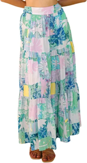 Women's Skirts,Wrap Tiered Hawaiian Flowy Maxi Skirts for Women 2025 Trendy Long Boho Skirt Spring Summer