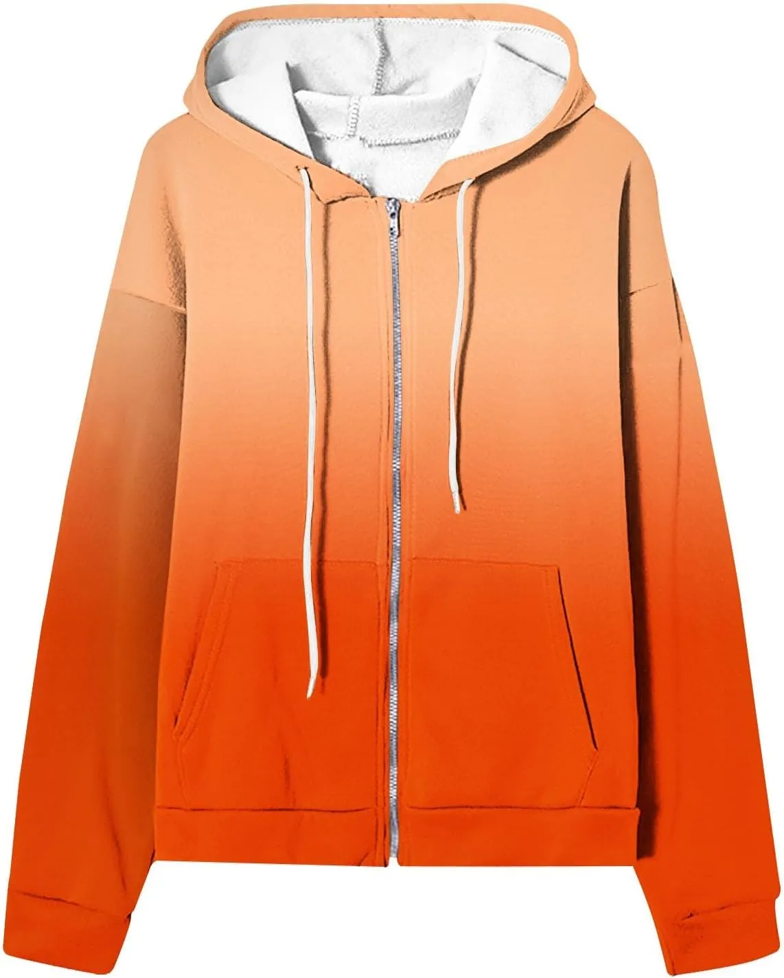 Womens Tie Dye Zip Up Hoodies Oversized Fleece Lined Hooded Sweatshirts Teen Girl Y2K Sherpa Jackets with Pockets