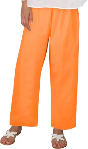 Women's Wide Leg Palazzo Pants Plus Size High Elastic Waist Casual Work Pants Flowy Dress Trousers with Pockets
