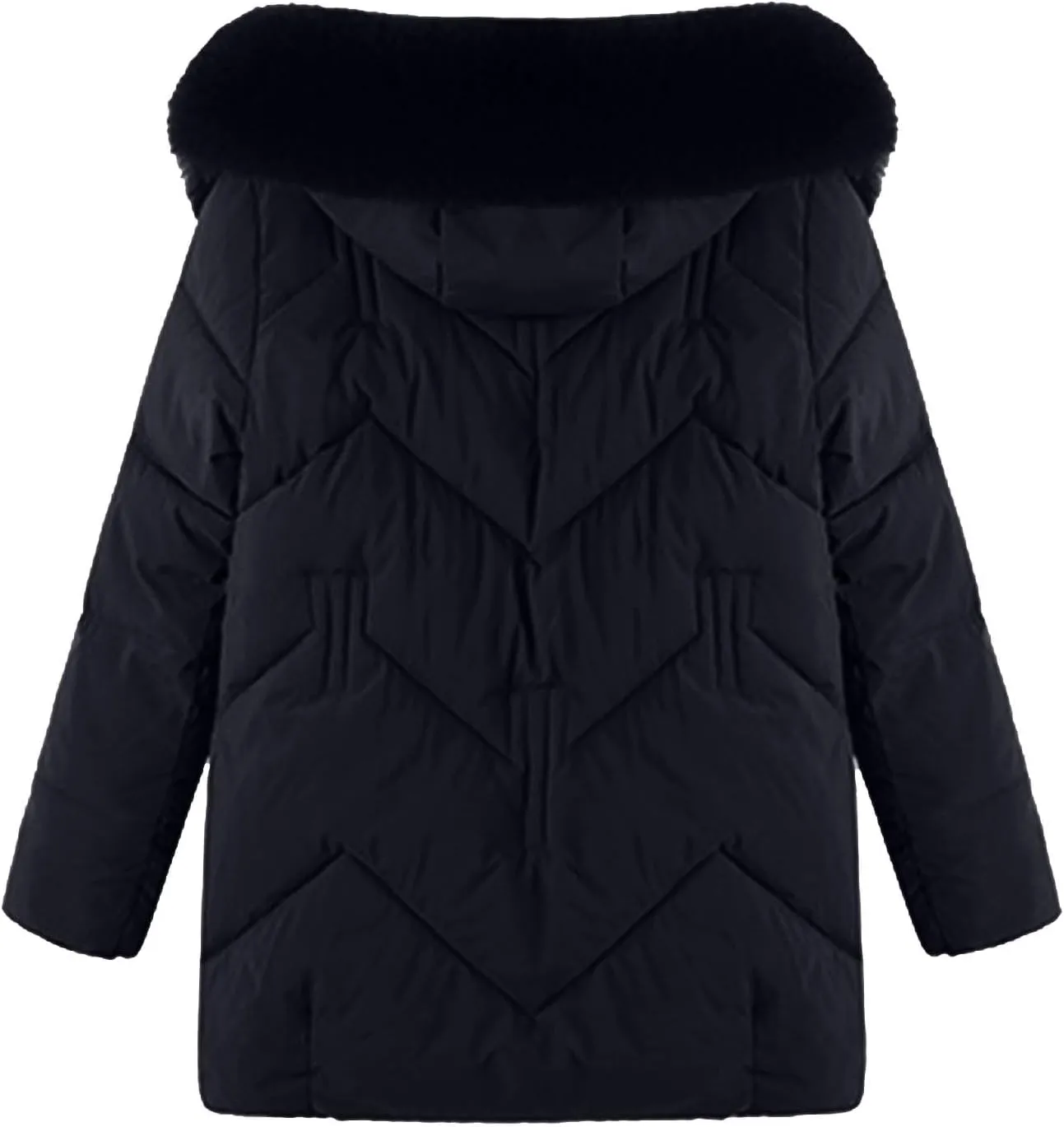 Women's Winter Coats Faux Fur Trim Hooded Puffer Jackets Quilted Cropped Thickened Down Coats Casual Warm Outerwear
