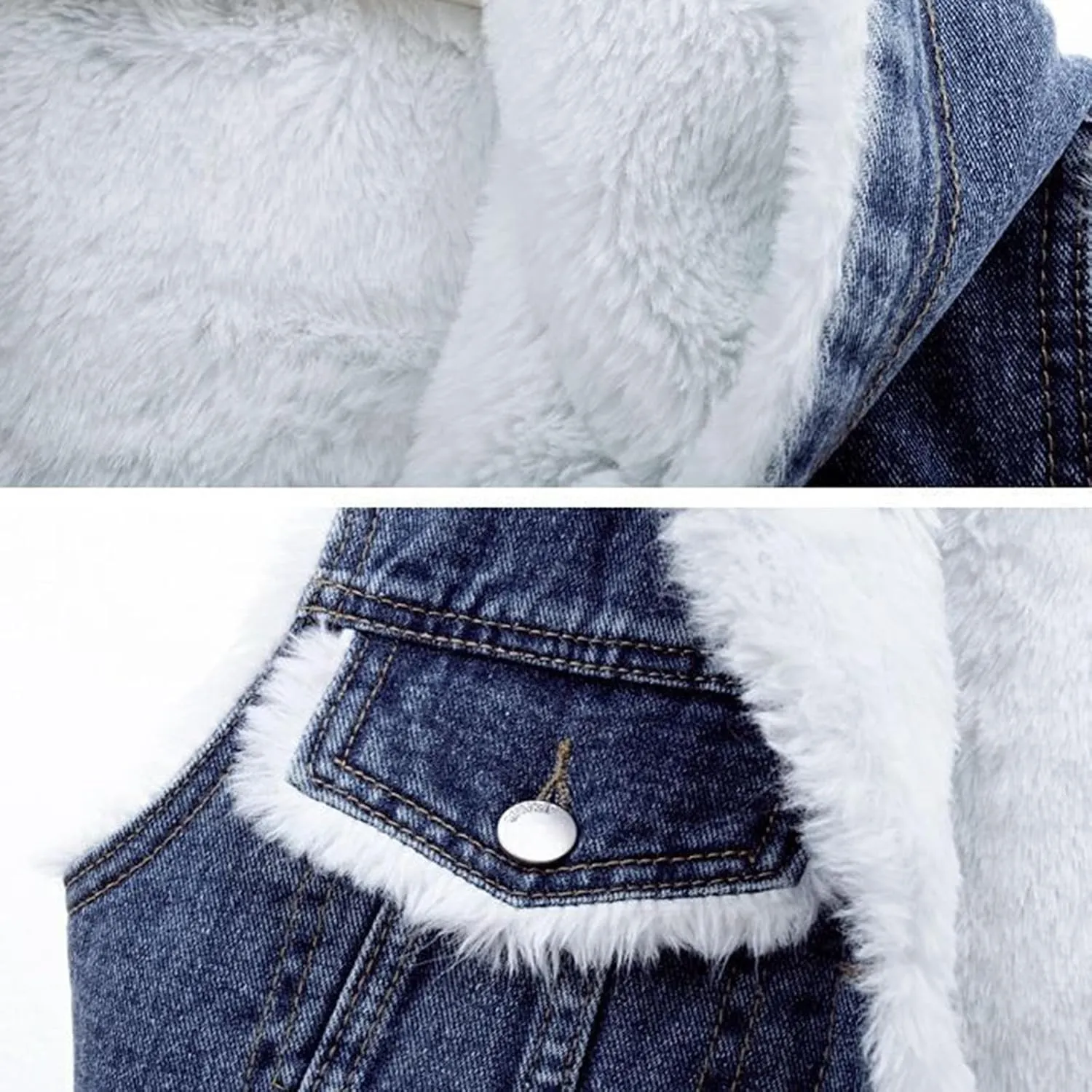 yardsong Fleece Lined Denim Vest for Women Winter Fuzzy Sherpa Sleeveless Jackets Button Down Casual Trucker Coats