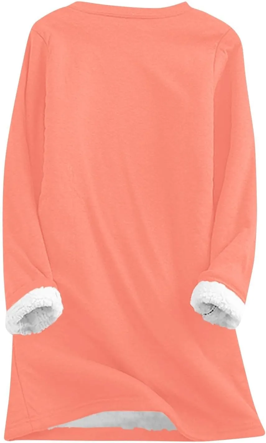 Yes,I'm Still Freezing -Me 24:7 Sherpa Lined Sweatshirt Women Fuzzy Fleece Thermal Jackets Casual Loose Loungewear