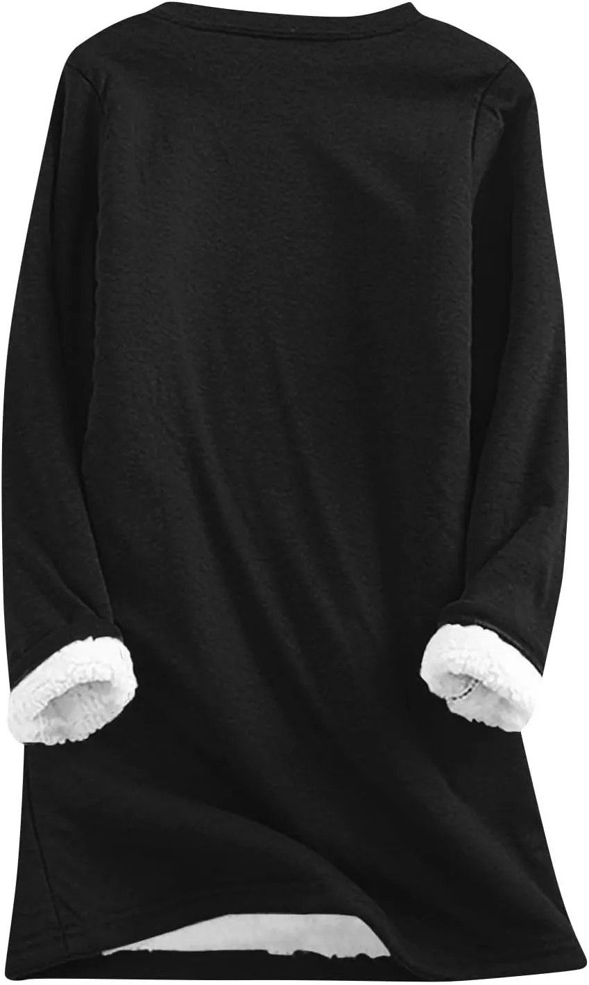 Yes,I'm Still Freezing -Me 24:7 Sherpa Lined Sweatshirt Women Fuzzy Fleece Thermal Jackets Casual Loose Loungewear