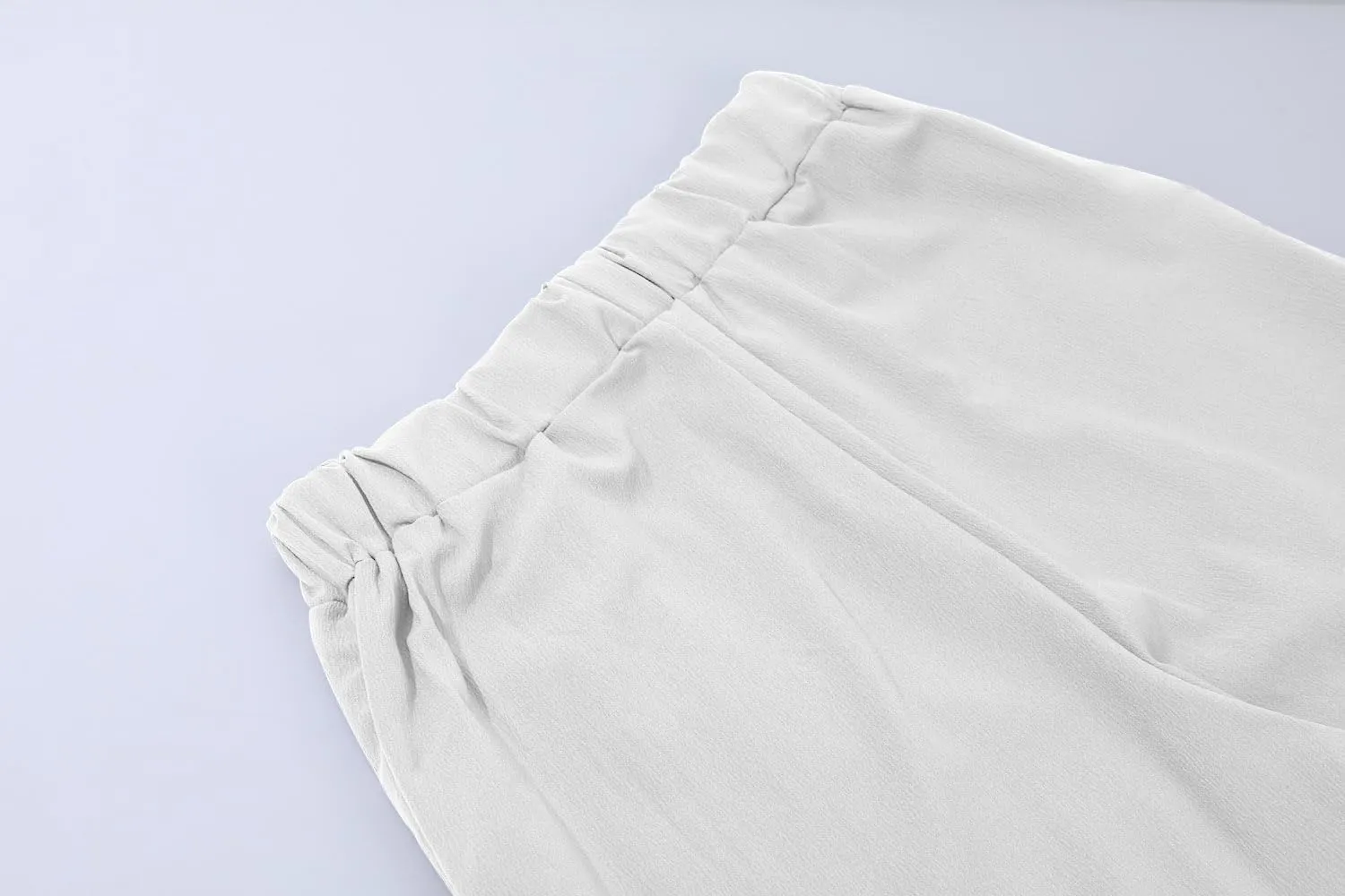 yoeasy Women Wide Leg Linen Elastic Waist Pants Casual Loose Palazzo Beach Trousers