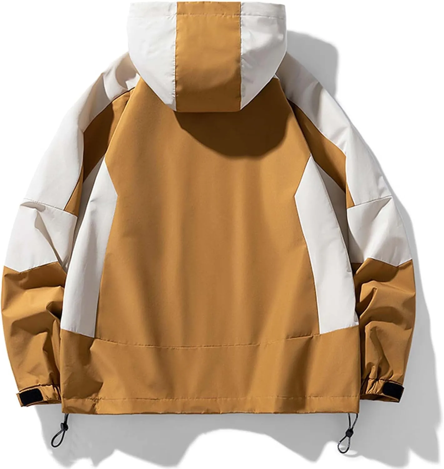 Zeiyignr Mens Colorblock Hoodies Windproof Jackets Waterproof Lightweight Sport Jacket for Men Hooded Windbreaker Raincoat